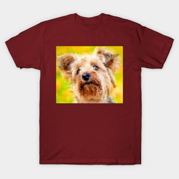 Painting-like Yorkie looking at you T-Shirt by Comic Dzyns